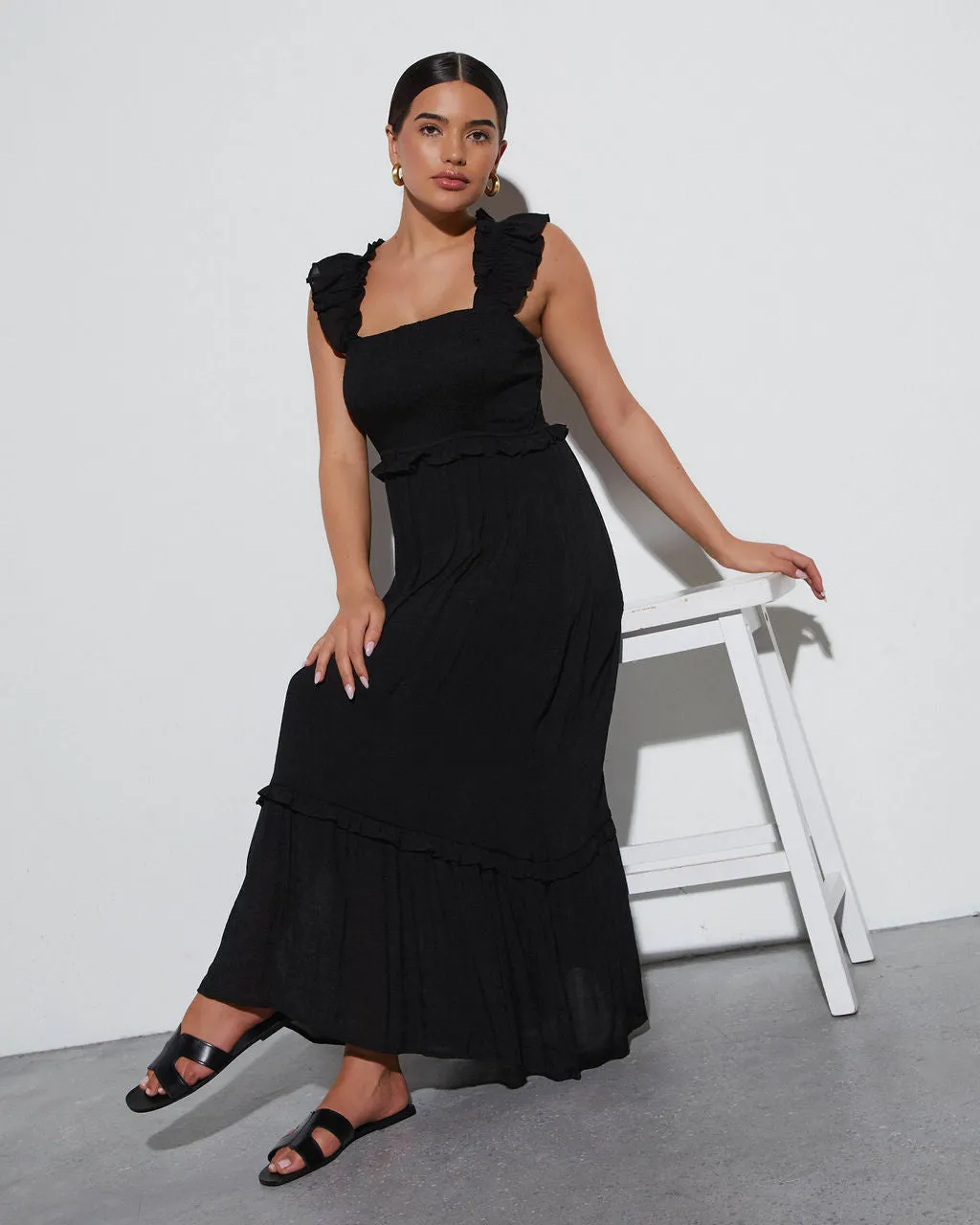 Feminine Frills Smocked Maxi Dress sold by Vici product image thumbnail 5