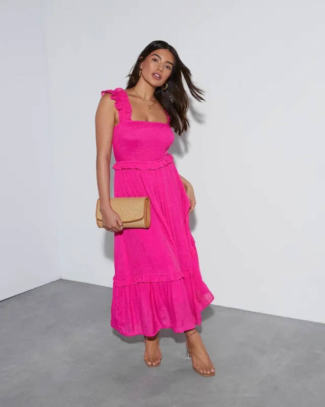 Feminine Frills Smocked Maxi Dress sold by Vici
