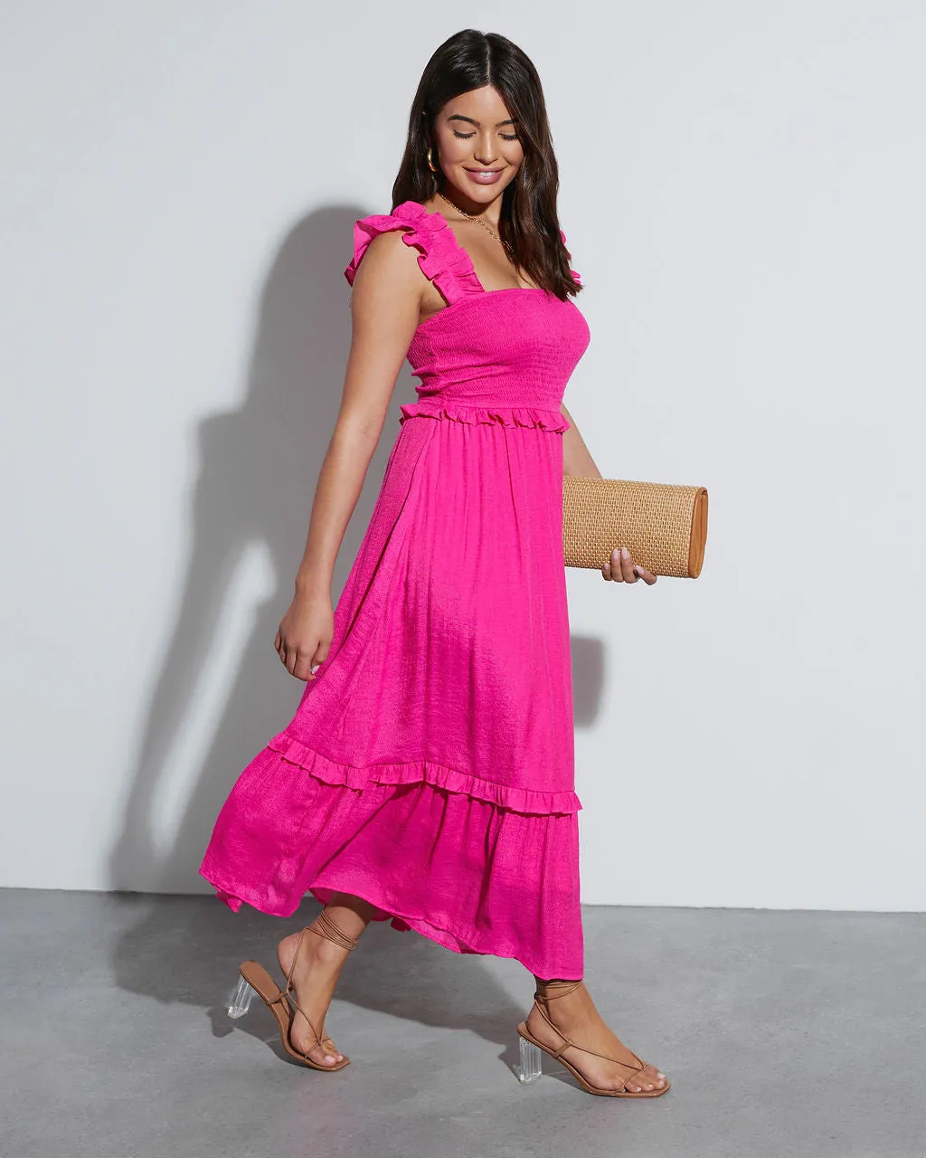 Feminine Frills Smocked Maxi Dress sold by Vici product image thumbnail 2