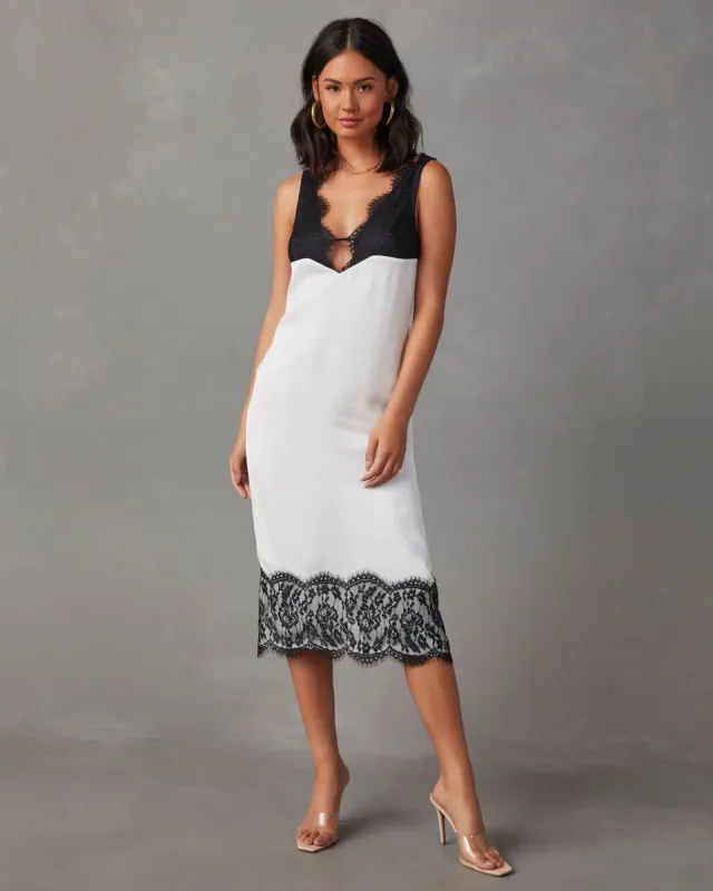 Holmes Satin Slip Midi Dress made by Vici