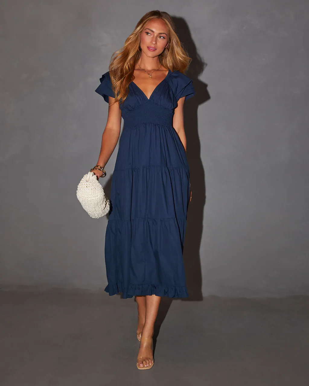 Nyah V-Neck Tiered Maxi Dress sold by Vici product image thumbnail 2