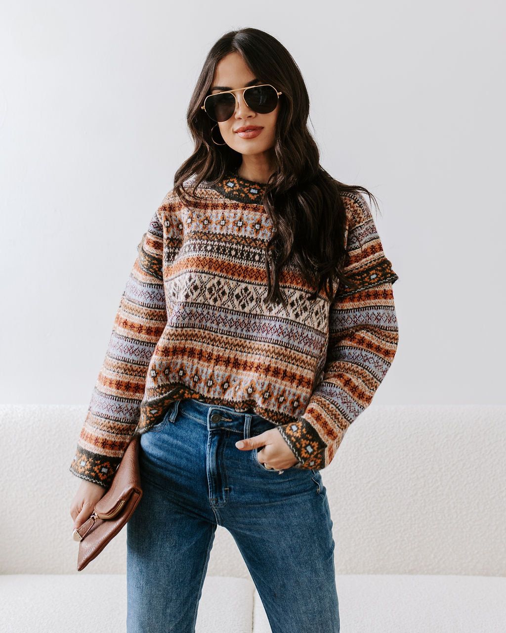 Annette Woven Pullover Sweater sold by Vici