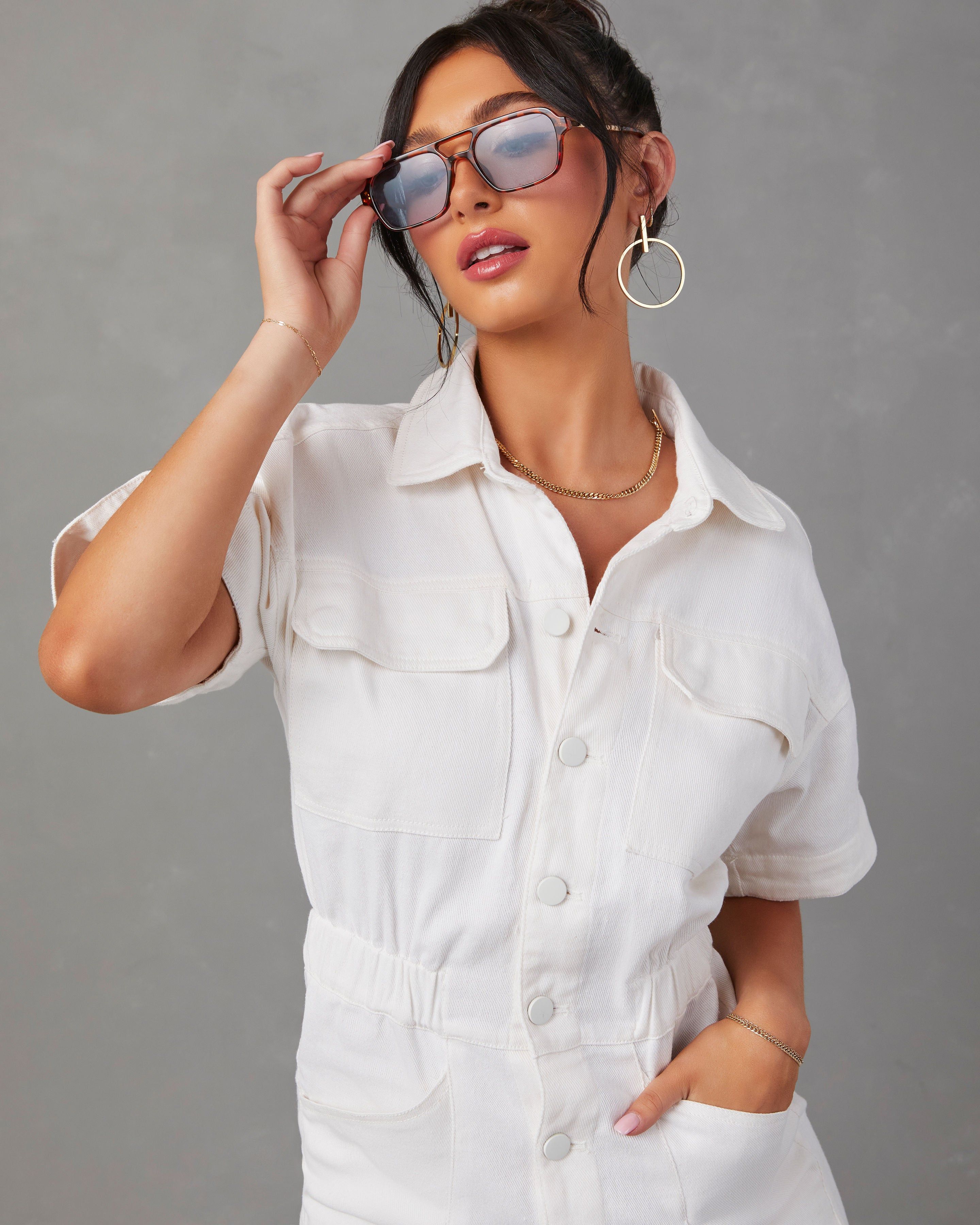 Kaysee Utility Jumpsuit - Ivory - SALE sold by Vici product image thumbnail 2