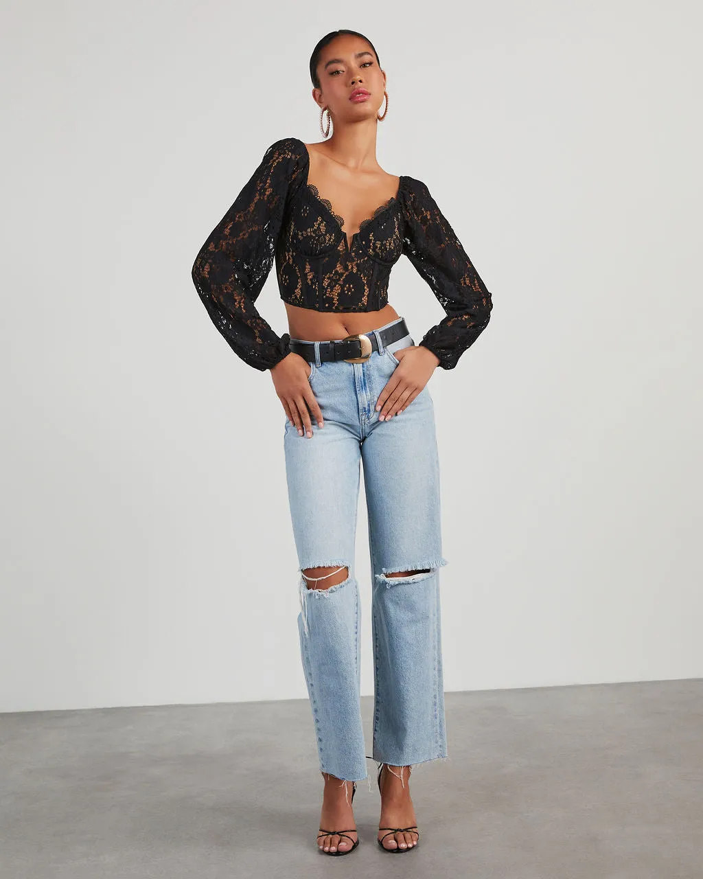 Aubrina Lace Corset Crop Blouse sold by Vici product image thumbnail 5