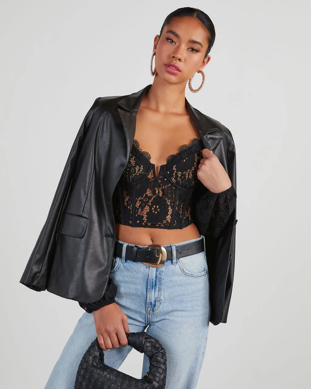 Aubrina Lace Corset Crop Blouse sold by Vici product image thumbnail 4
