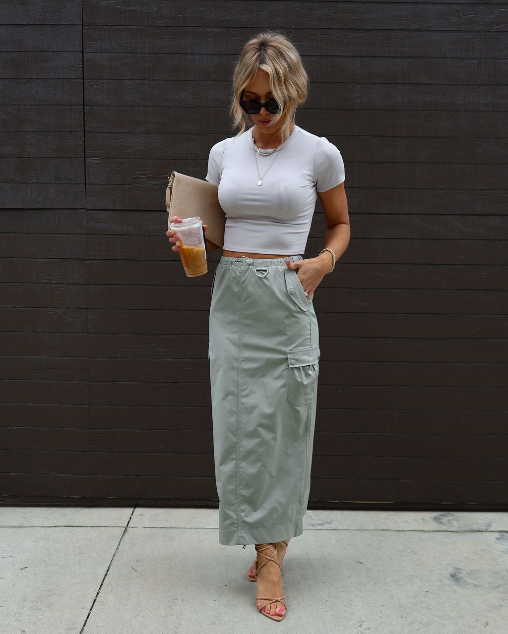 Millennium Dreams Nylon Cargo Maxi Skirt sold by Vici product image thumbnail 2