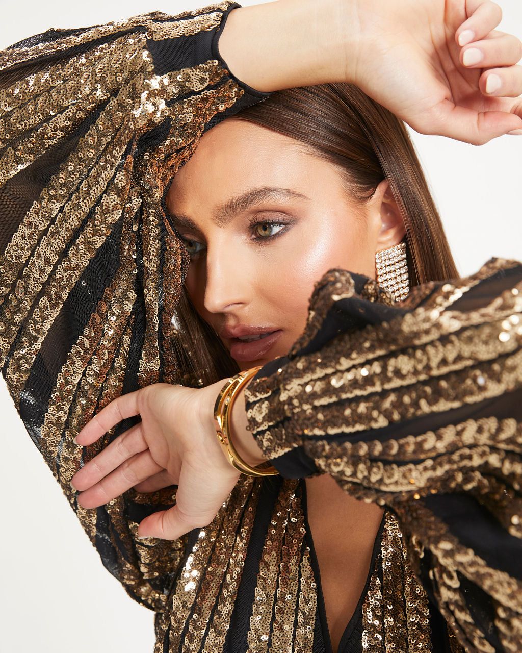 Janella Sequin Padded Shoulder Bodysuit sold by Vici product image thumbnail 2