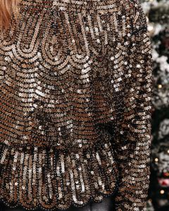Estrella Sequin Peplum Top sold by Vici