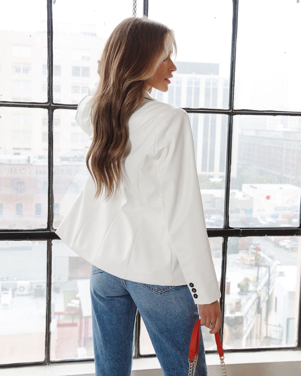 Attitude Faux Leather Pocketed Blazer sold by Vici product image thumbnail 4