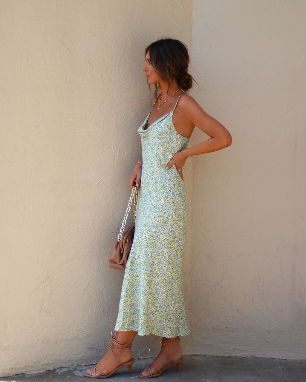 Thea Floral Cowl Neck Midi Dress - FINAL SALE sold by Vici product image thumbnail 5
