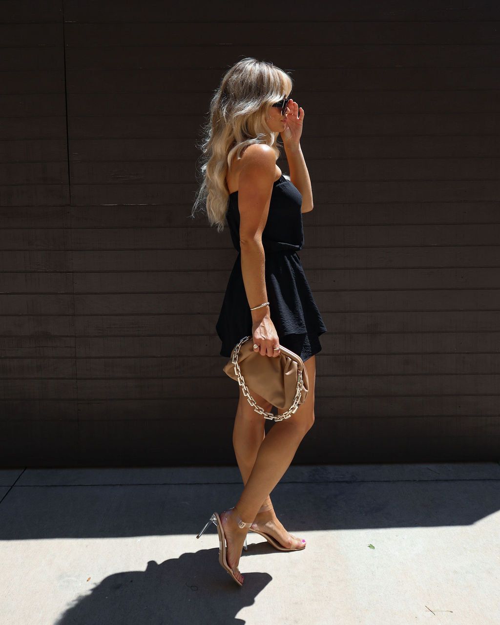 Sydney Strapless Flutter Romper - Black - SALE sold by Vici product image thumbnail 6