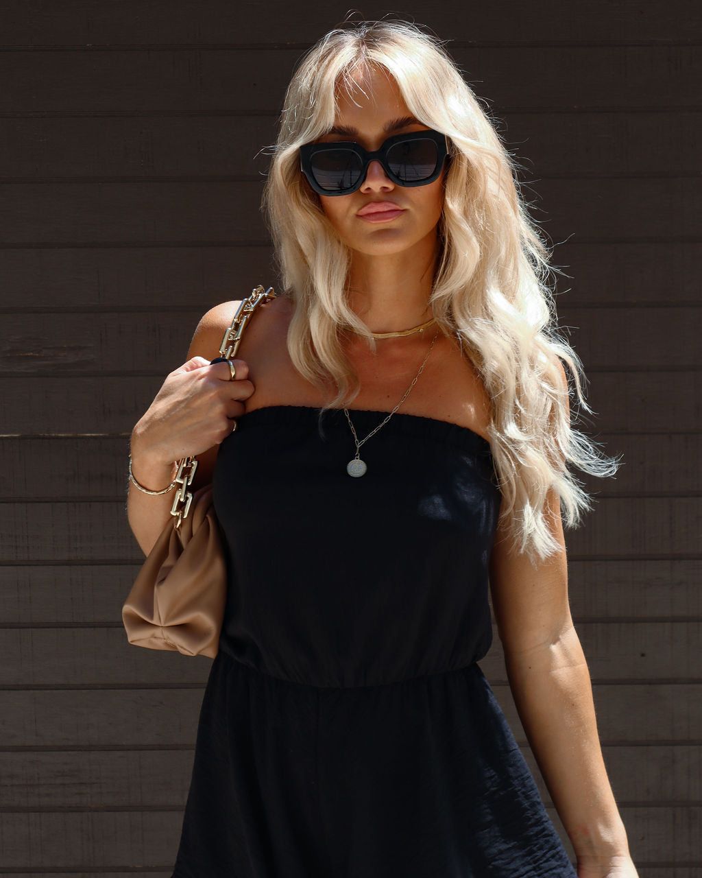 Sydney Strapless Flutter Romper - Black - SALE sold by Vici product image thumbnail 7