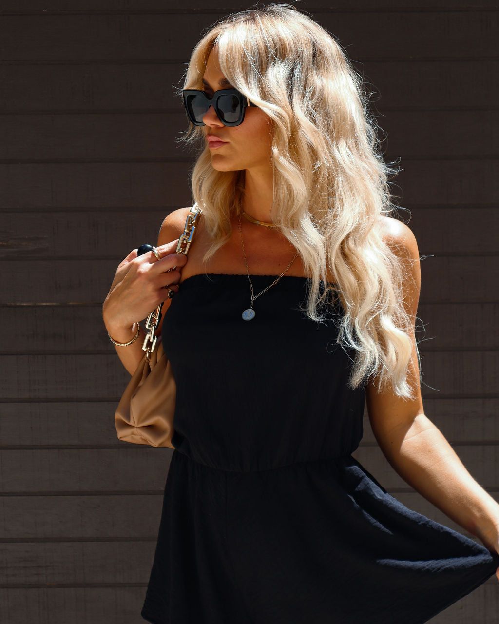 Sydney Strapless Flutter Romper - Black - SALE sold by Vici product image thumbnail 2