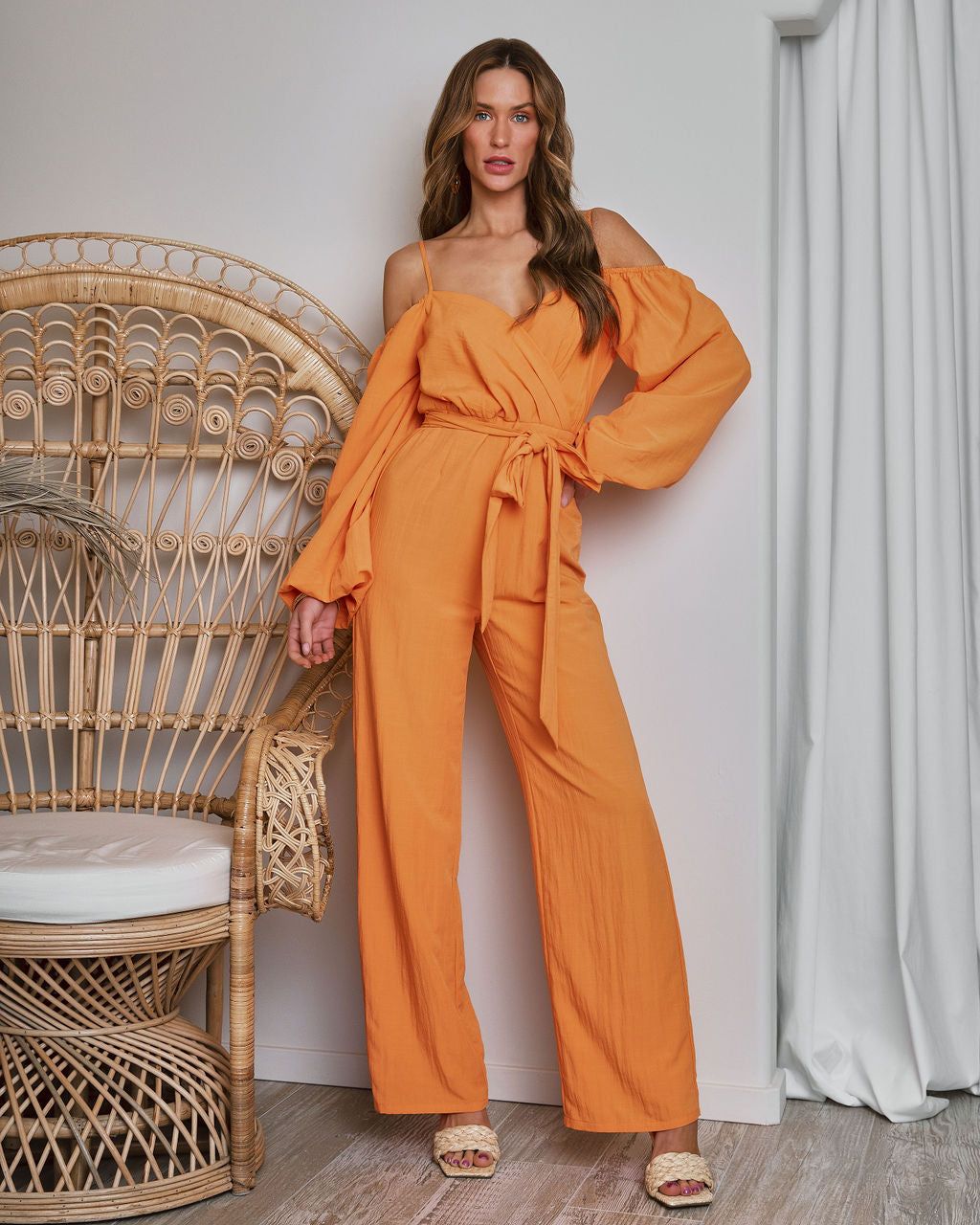 Key West Off The Shoulder Wide Leg Jumpsuit sold by Vici