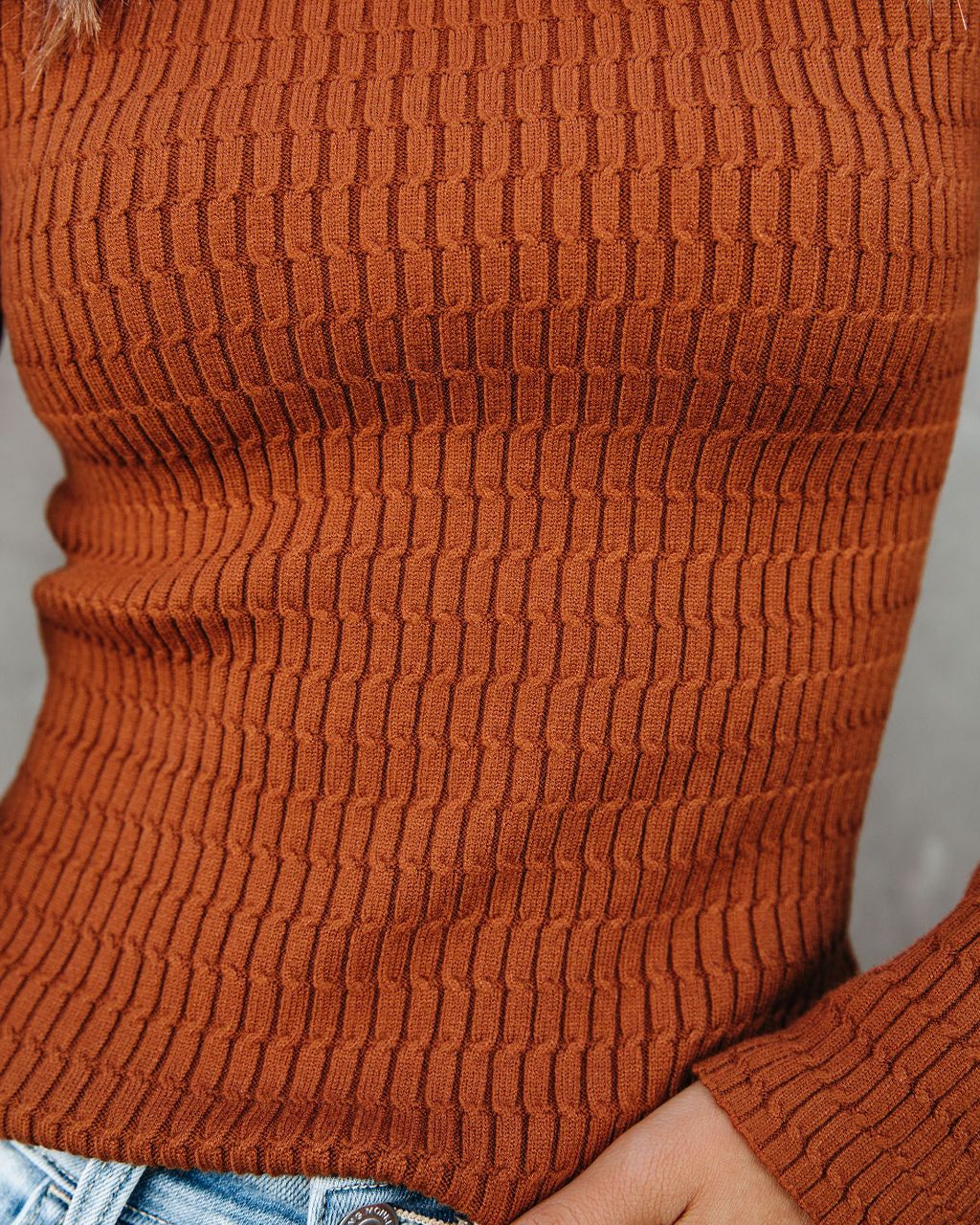 Tango Textured Knit Sweater Top - Caramel - FINAL SALE sold by Vici product image thumbnail 4
