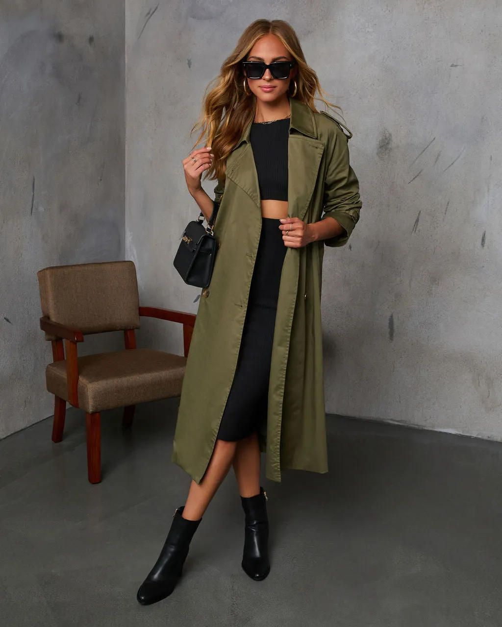 Fonda Belted Trench Coat sold by Vici