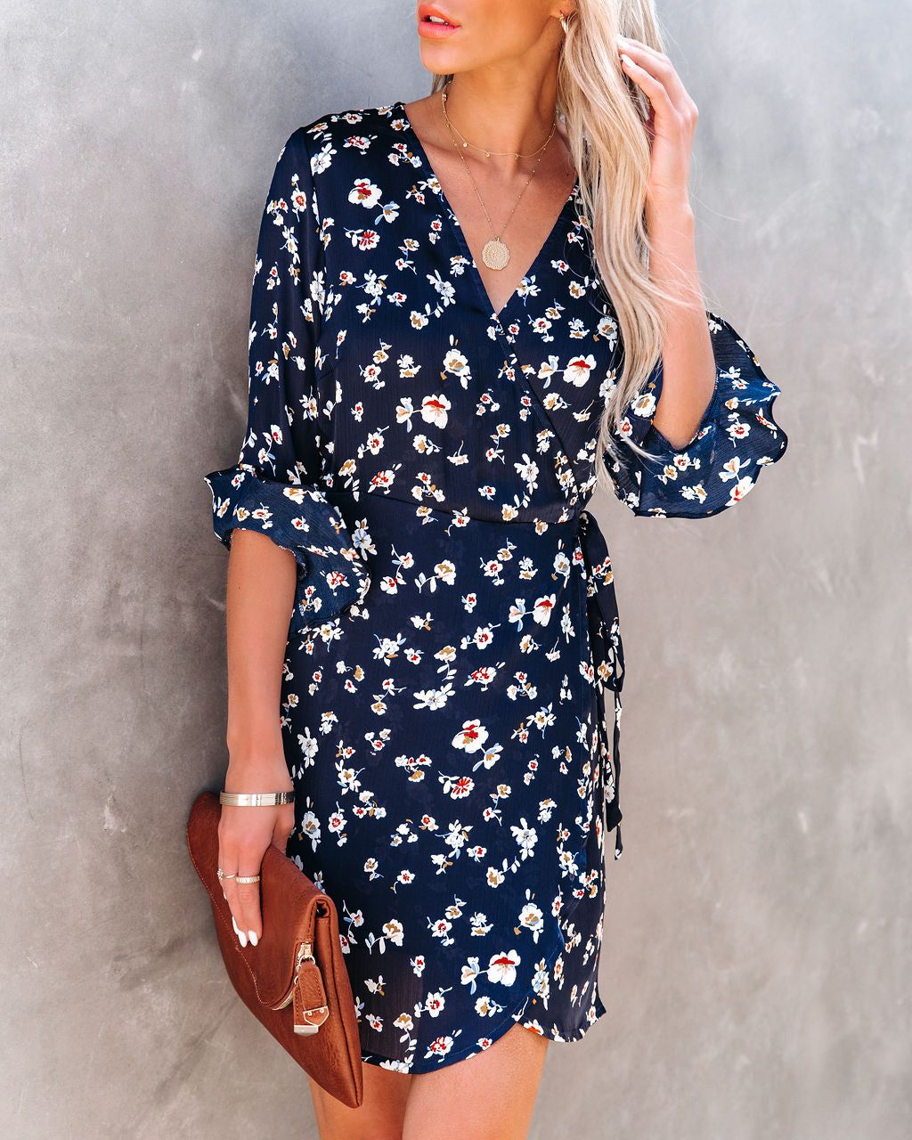 Taste Of Honey Floral Wrap Dress sold by Vici product image thumbnail 6
