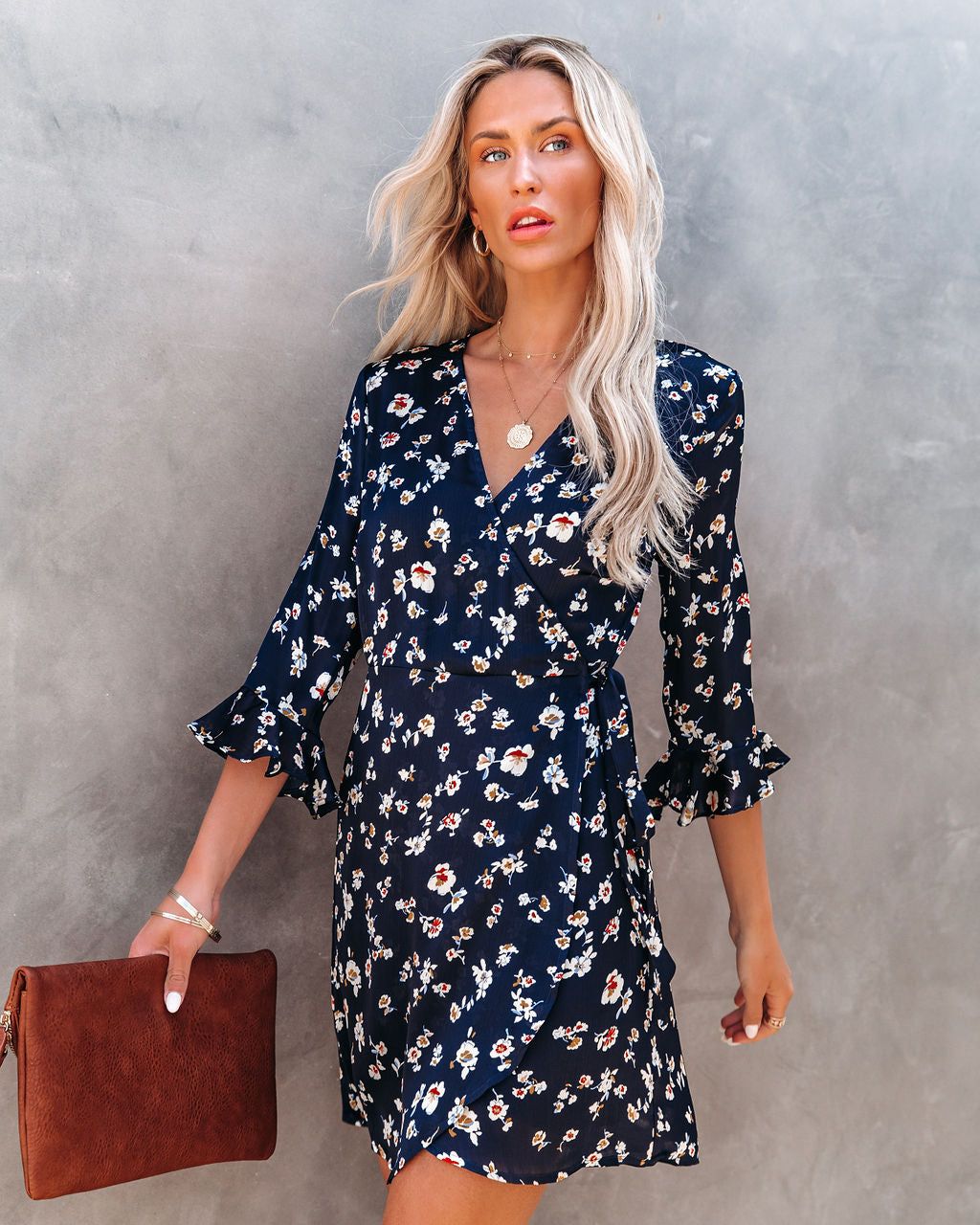 Taste Of Honey Floral Wrap Dress sold by Vici product image thumbnail 3