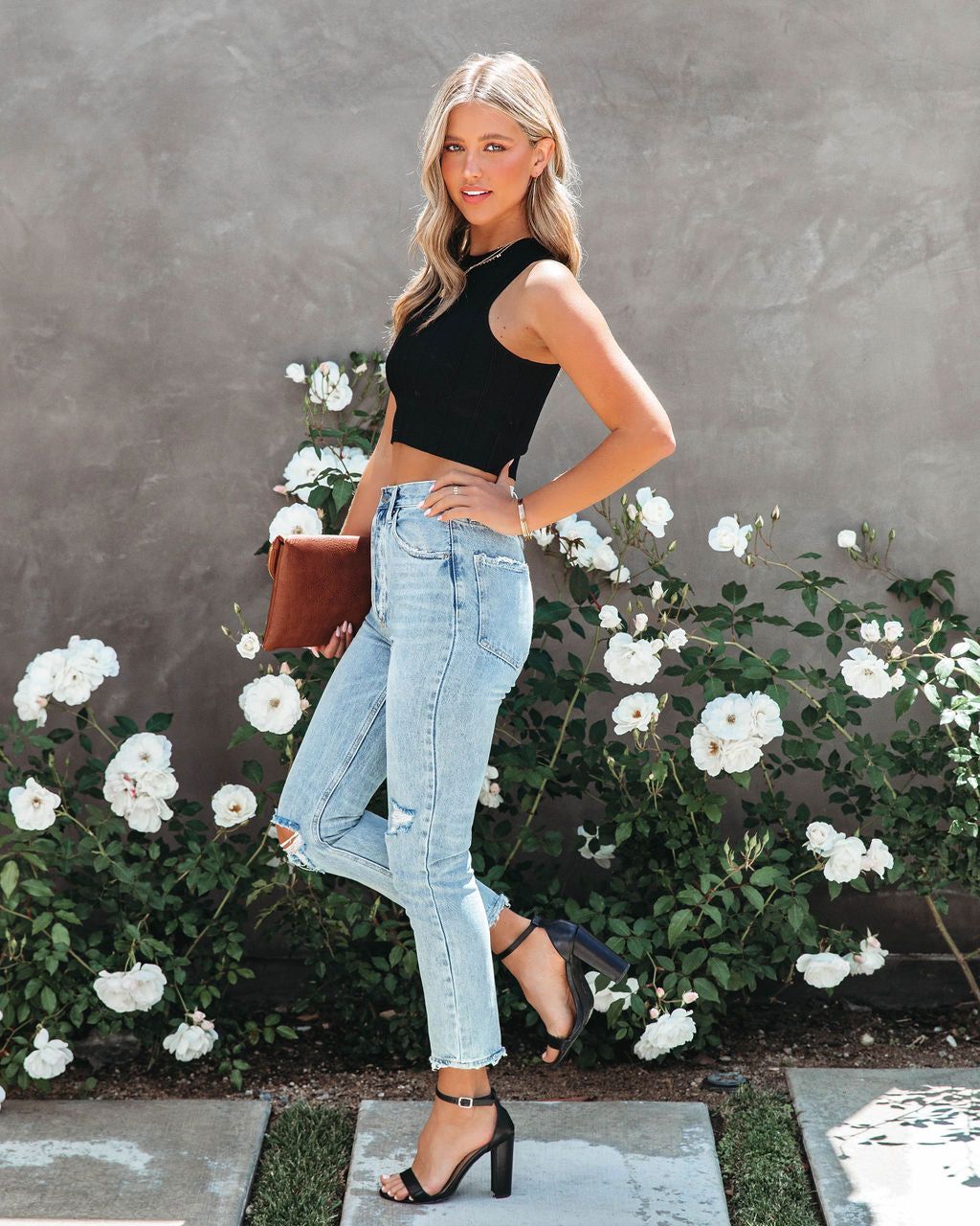 Nakia Ribbed Sleeveless Crop Top - Black - FINAL SALE sold by Vici product image thumbnail 6