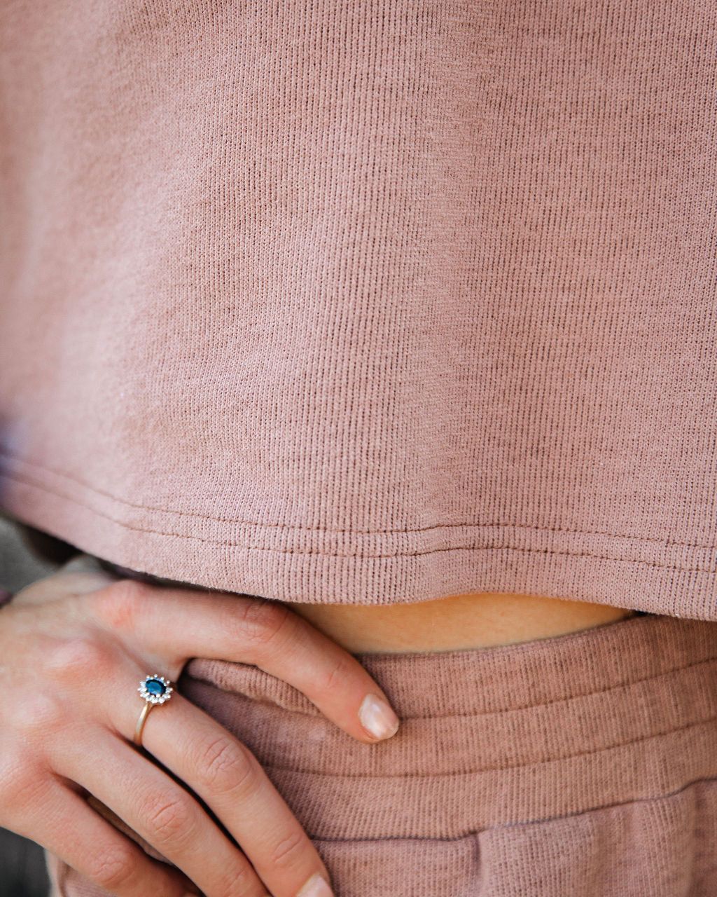 Izzy Cotton Blend Cropped Long Sleeve Top - Mocha - FINAL SALE sold by Vici product image thumbnail 4