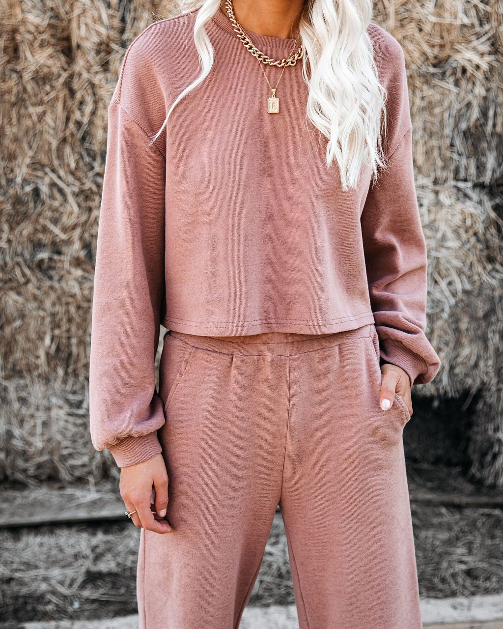 Izzy Cotton Blend Cropped Long Sleeve Top - Mocha - FINAL SALE sold by Vici product image thumbnail 3