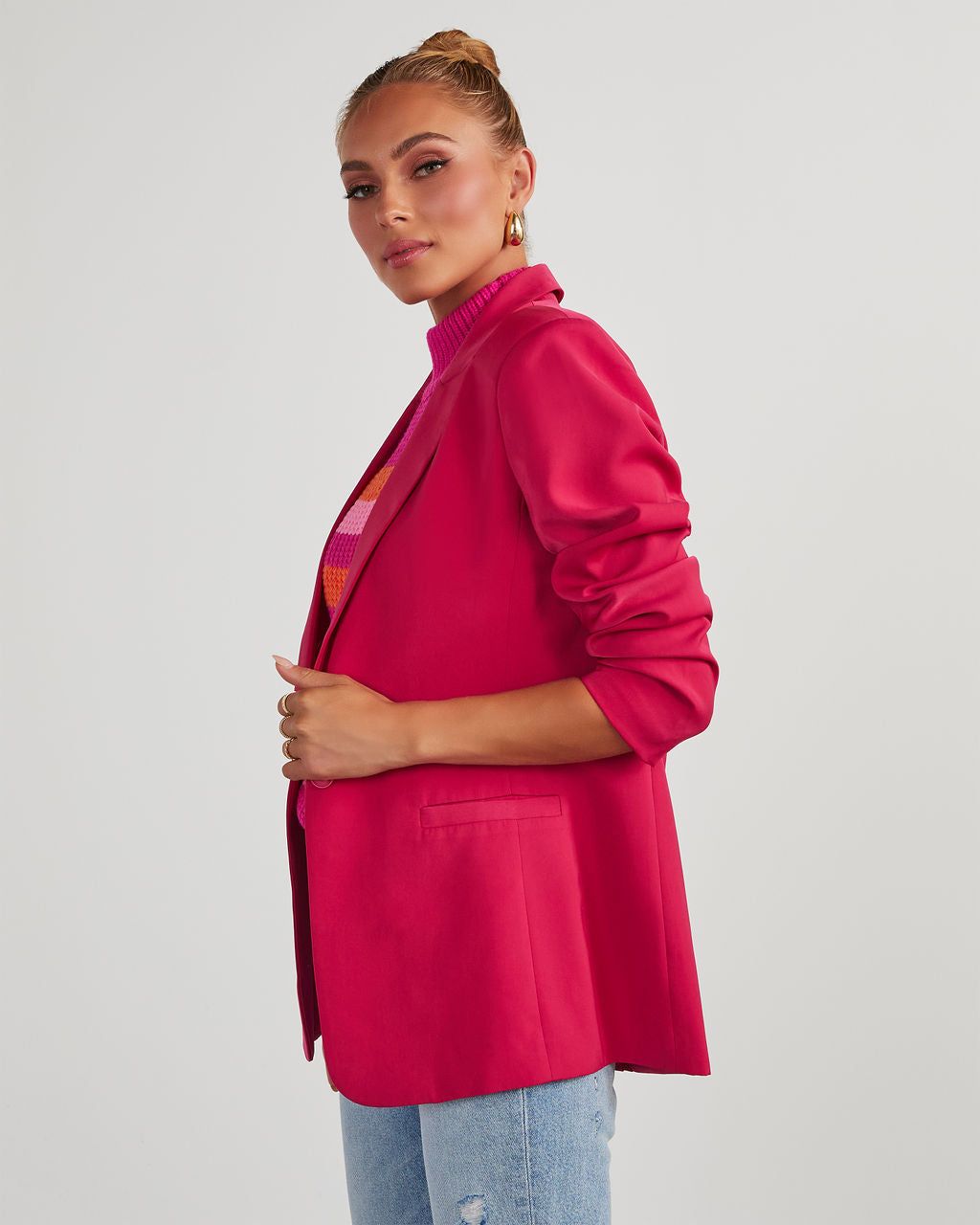 Standards Pocketed Blazer - Berry sold by Vici product image thumbnail 3