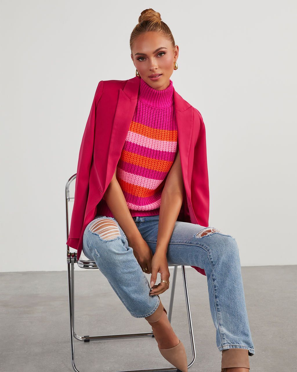 Standards Pocketed Blazer - Berry sold by Vici product image thumbnail 5