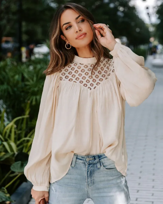 Aria Crochet Lace Top - Cream - FINAL SALE sold by Vici
