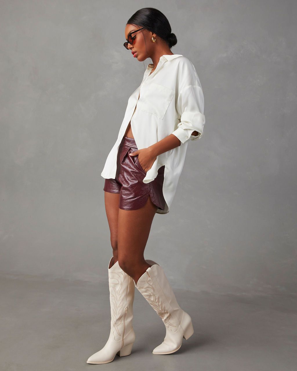Midsummer Romance Satin Button Down Top - Ivory sold by Vici product image thumbnail 3