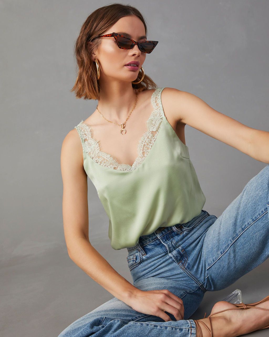 Donatella Satin Lace Bodysuit - Mint Green - FINAL SALE sold by Vici product image thumbnail 7