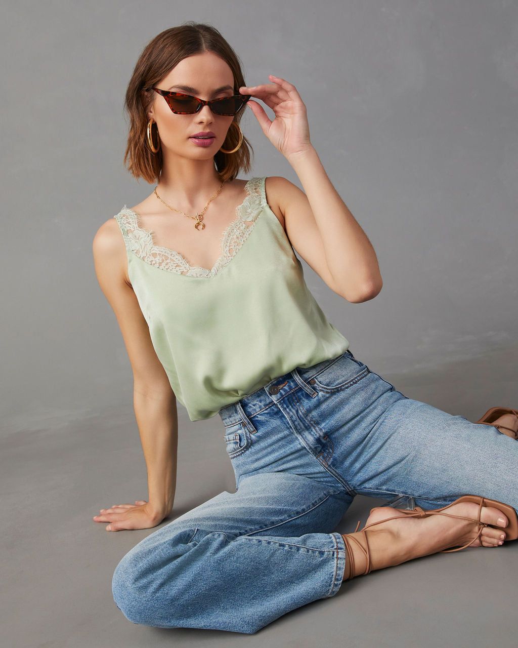 Donatella Satin Lace Bodysuit - Mint Green - FINAL SALE sold by Vici product image thumbnail 3