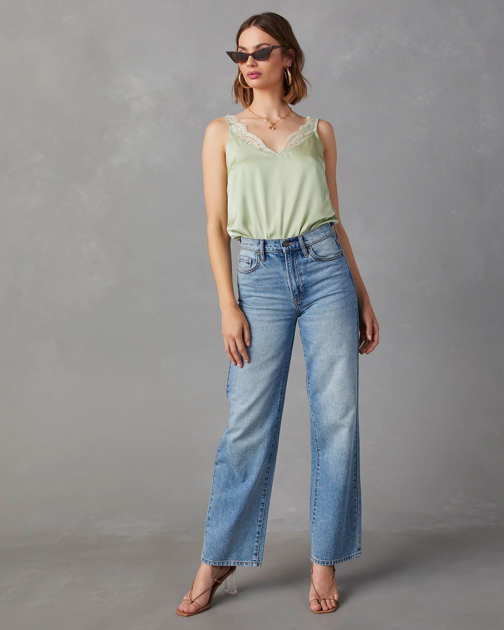 Donatella Satin Lace Bodysuit - Mint Green - FINAL SALE sold by Vici product image thumbnail 6