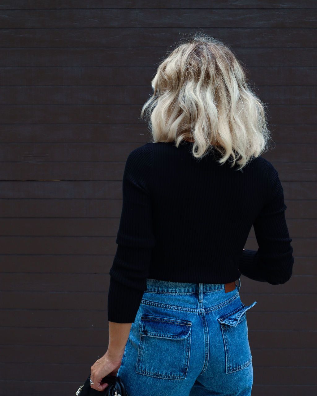 Montclair Cutout Ribbed Knit Sweater Top - Black sold by Vici product image thumbnail 4