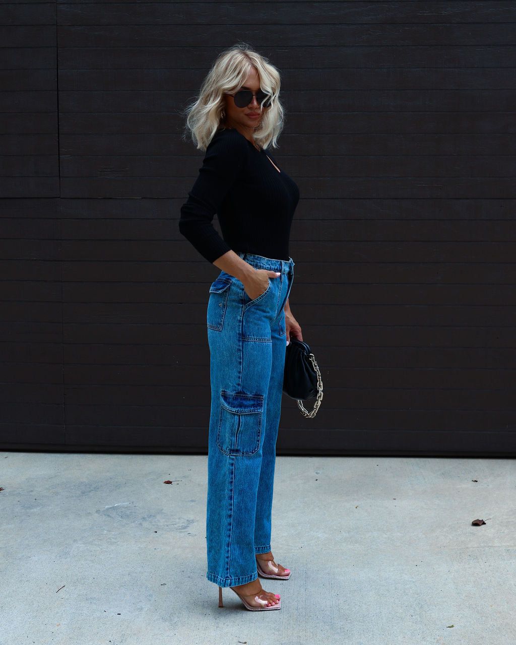 Montclair Cutout Ribbed Knit Sweater Top - Black sold by Vici product image thumbnail 5