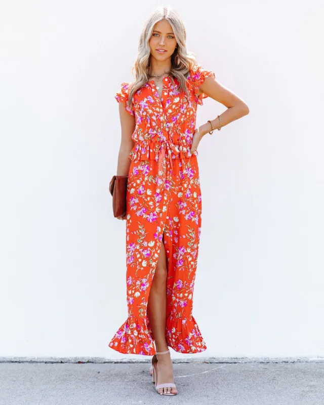 Those Summer Nights Floral Ruffle Maxi Dress - FINAL SALE sold by Vici