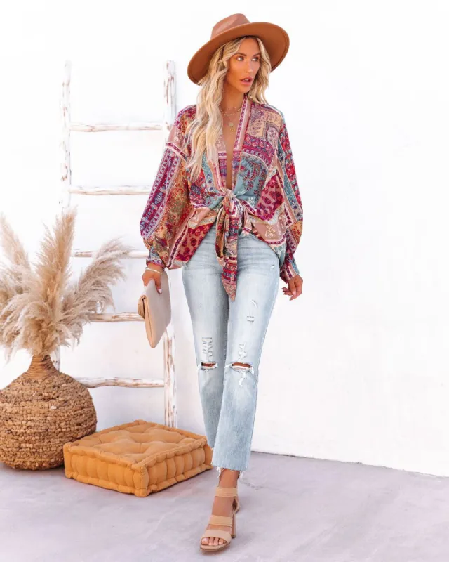 Quidnet Patchwork Tie Top - FINAL SALE made by Vici