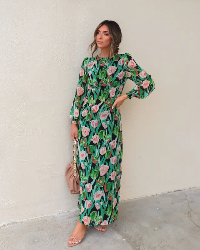 Blooming Tulip Long Sleeve Maxi Dress made by Vici