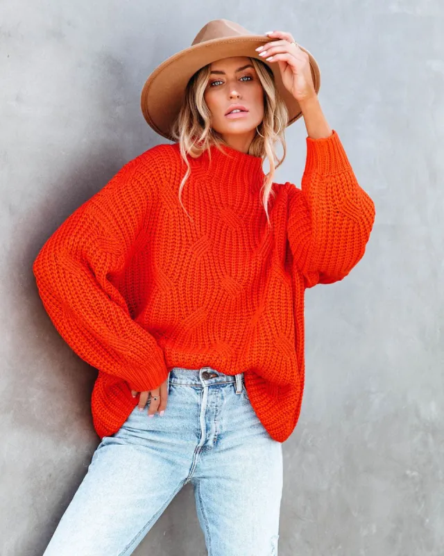 Windy City Knit Sweater - Orange made by Vici