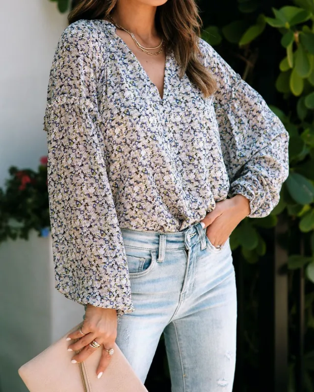 Geraldine Floral Chiffon Blouse sold by Vici