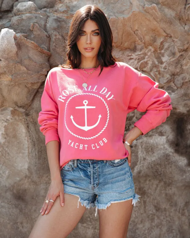 Rose All Day Yacht Club Cotton Blend Sweatshirt - FINAL SALE sold by Vici