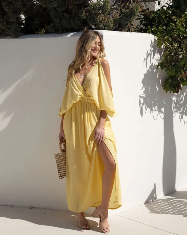 Sunshine Girl Cold Shoulder Maxi Dress made by Vici