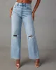 Alec Super Stretch High Rise Distressed Relaxed Denim sold by Vici