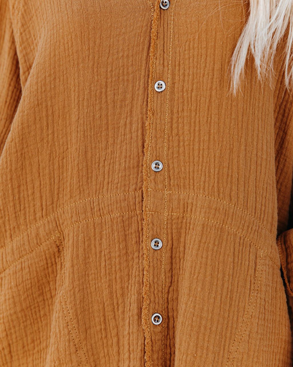 Kennedy Cotton Pocketed Button Down Tunic - Curry - FINAL SALE sold by Vici product image thumbnail 4