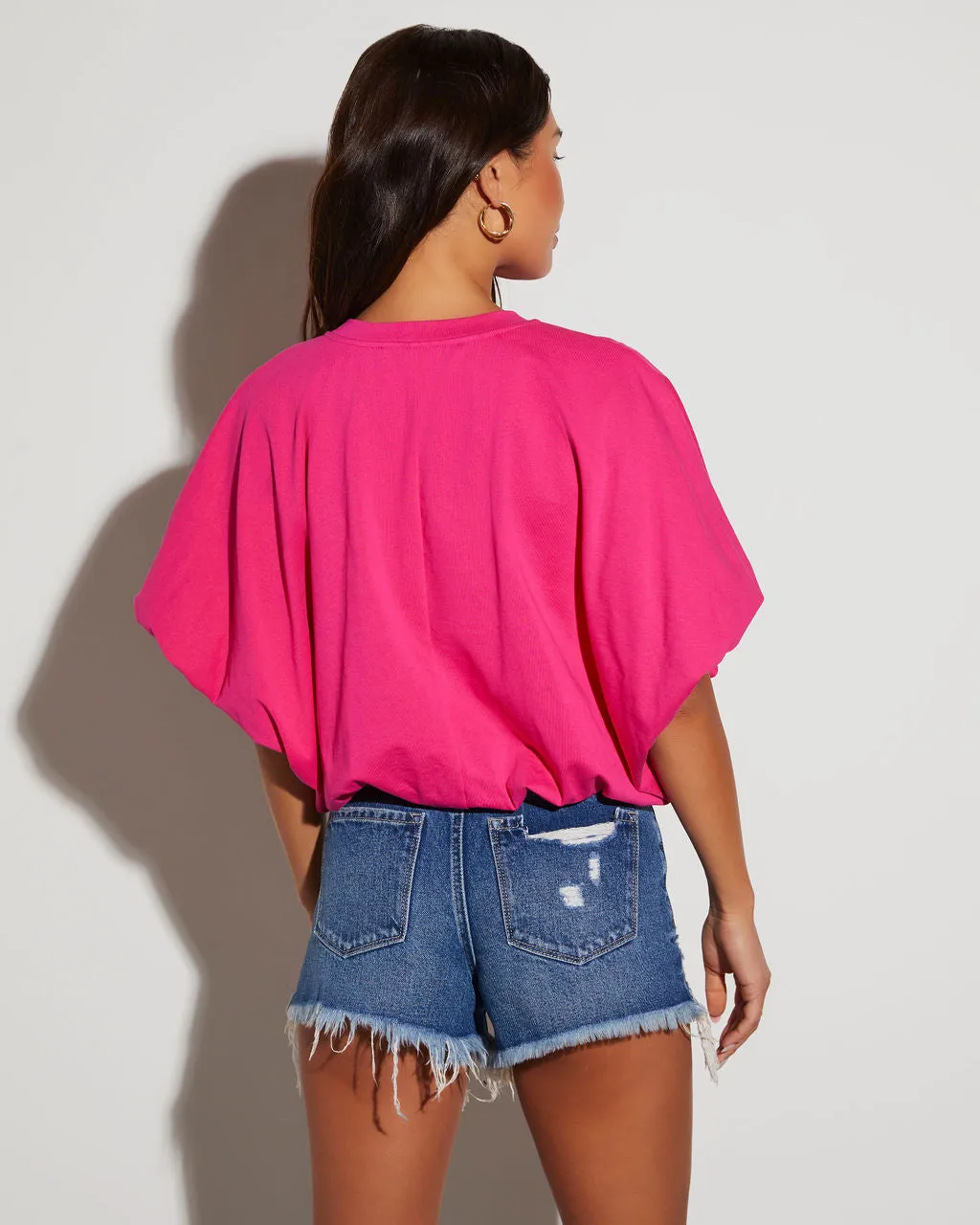Kaylee Bubble Hem Cotton Crop Top sold by Vici product image thumbnail 4