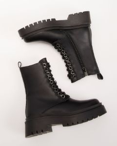 Billini Frances Side Zip Combat Boots - Black - SALE sold by Vici