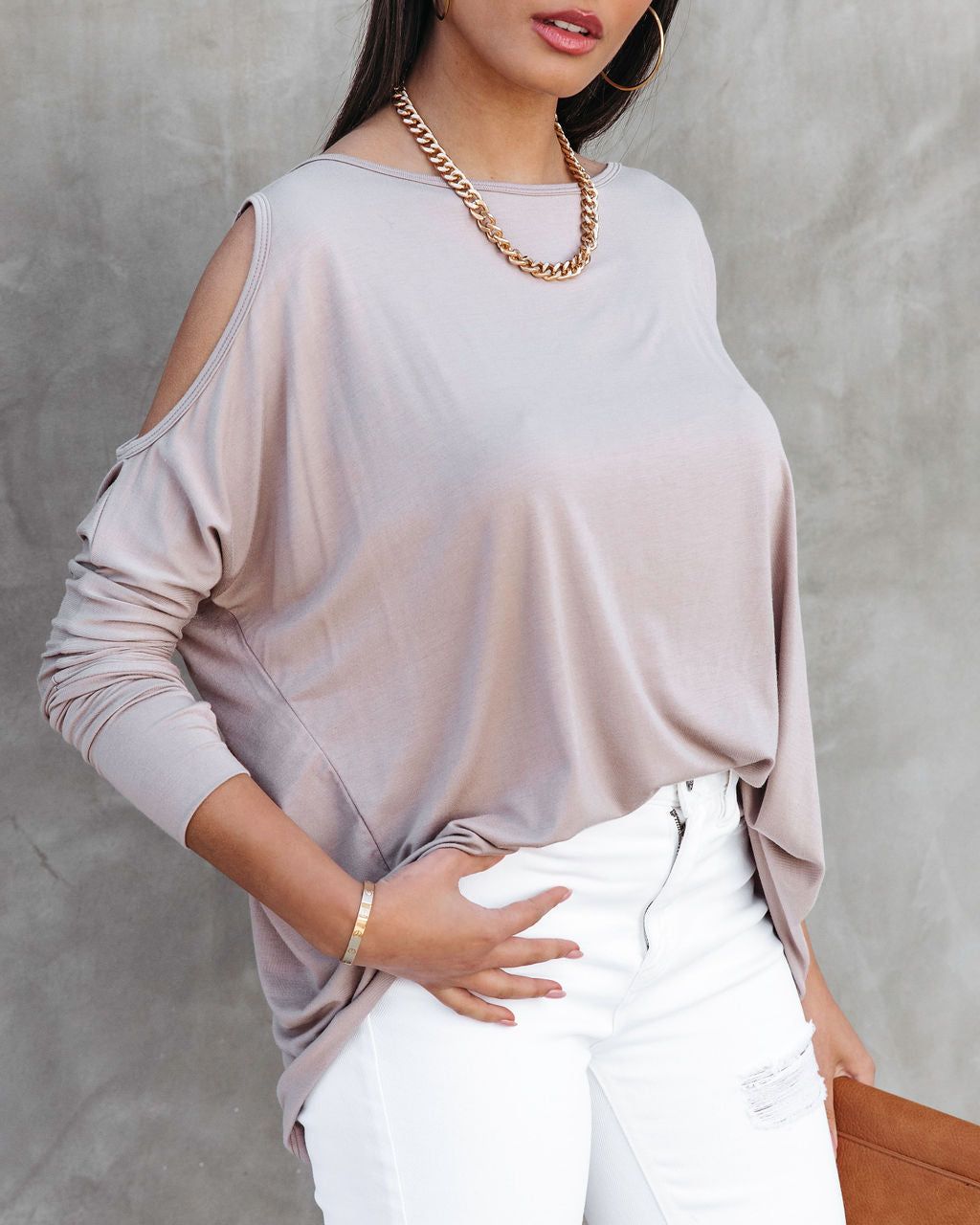 Cadillac Cutout Long Sleeve Top - Mocha - FINAL SALE sold by Vici product image thumbnail 2
