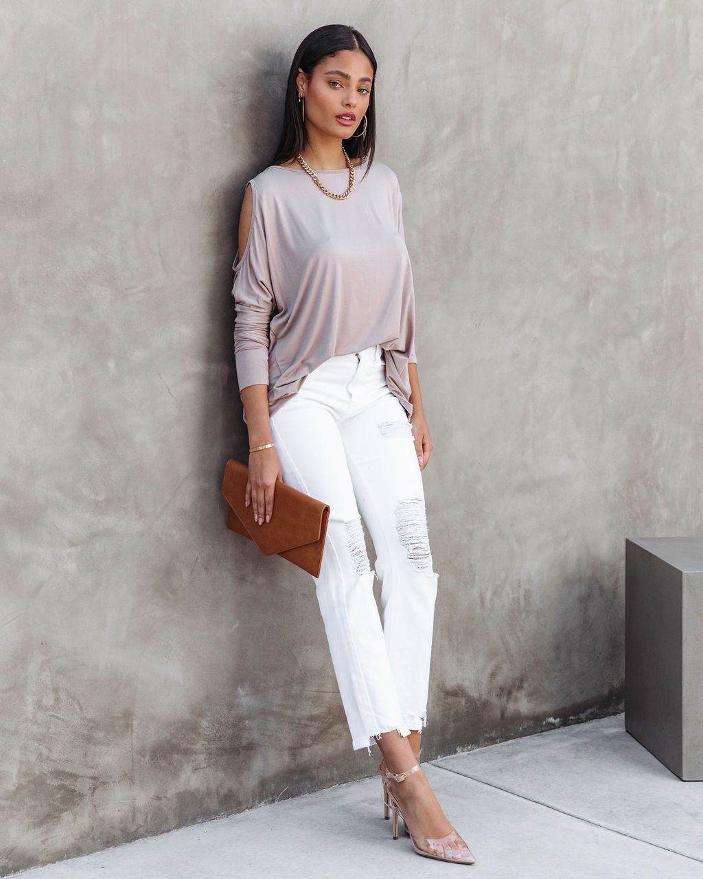 Cadillac Cutout Long Sleeve Top - Mocha - FINAL SALE sold by Vici product image thumbnail 3