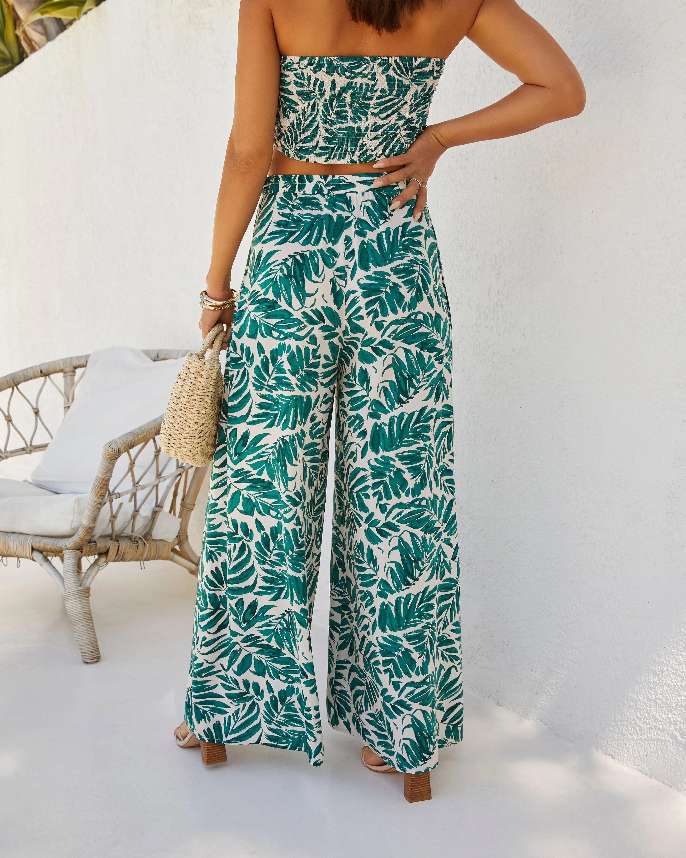 Wailea Palm Print Wide Leg Pant sold by Vici product image thumbnail 5