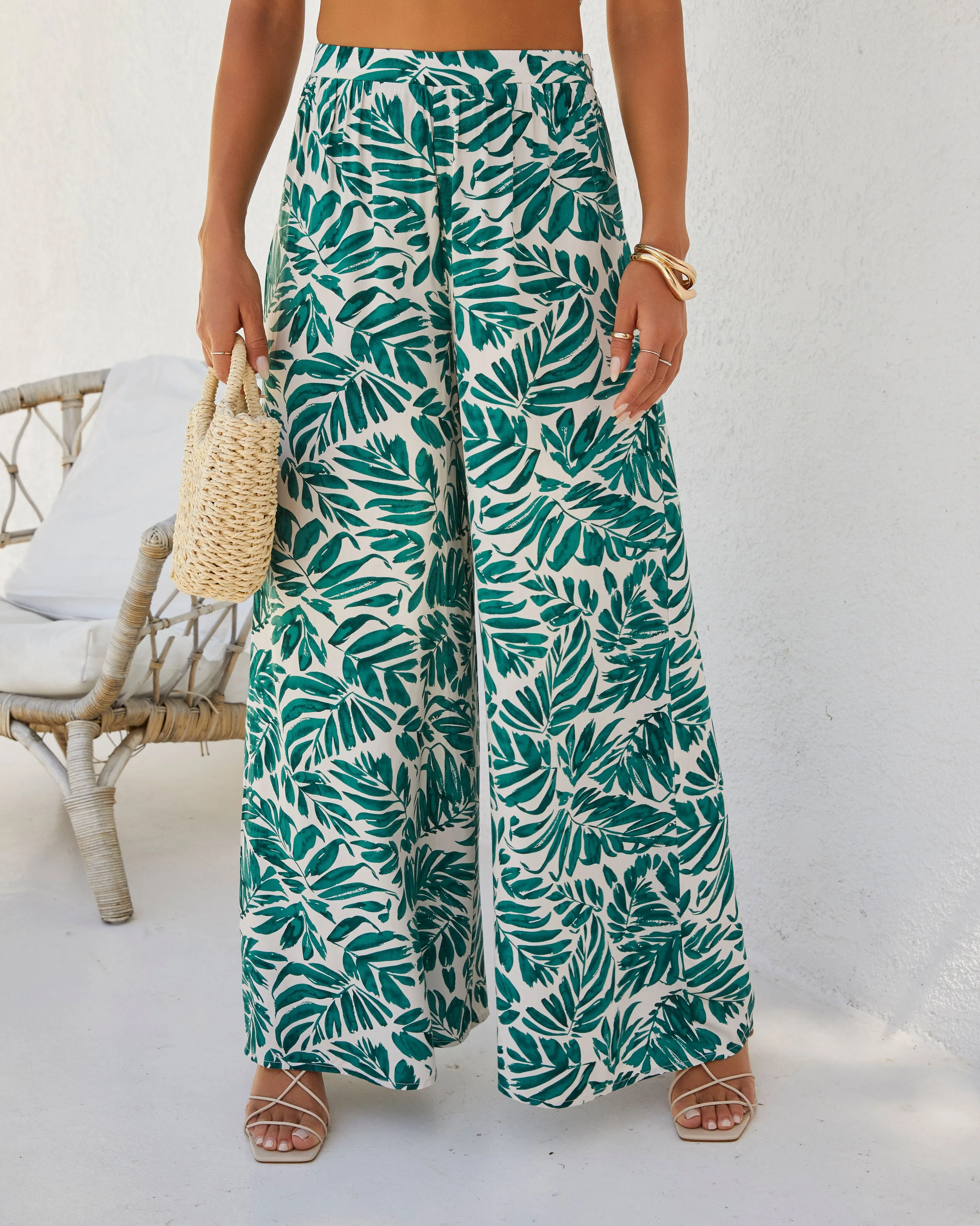 Wailea Palm Print Wide Leg Pant sold by Vici product image thumbnail 2