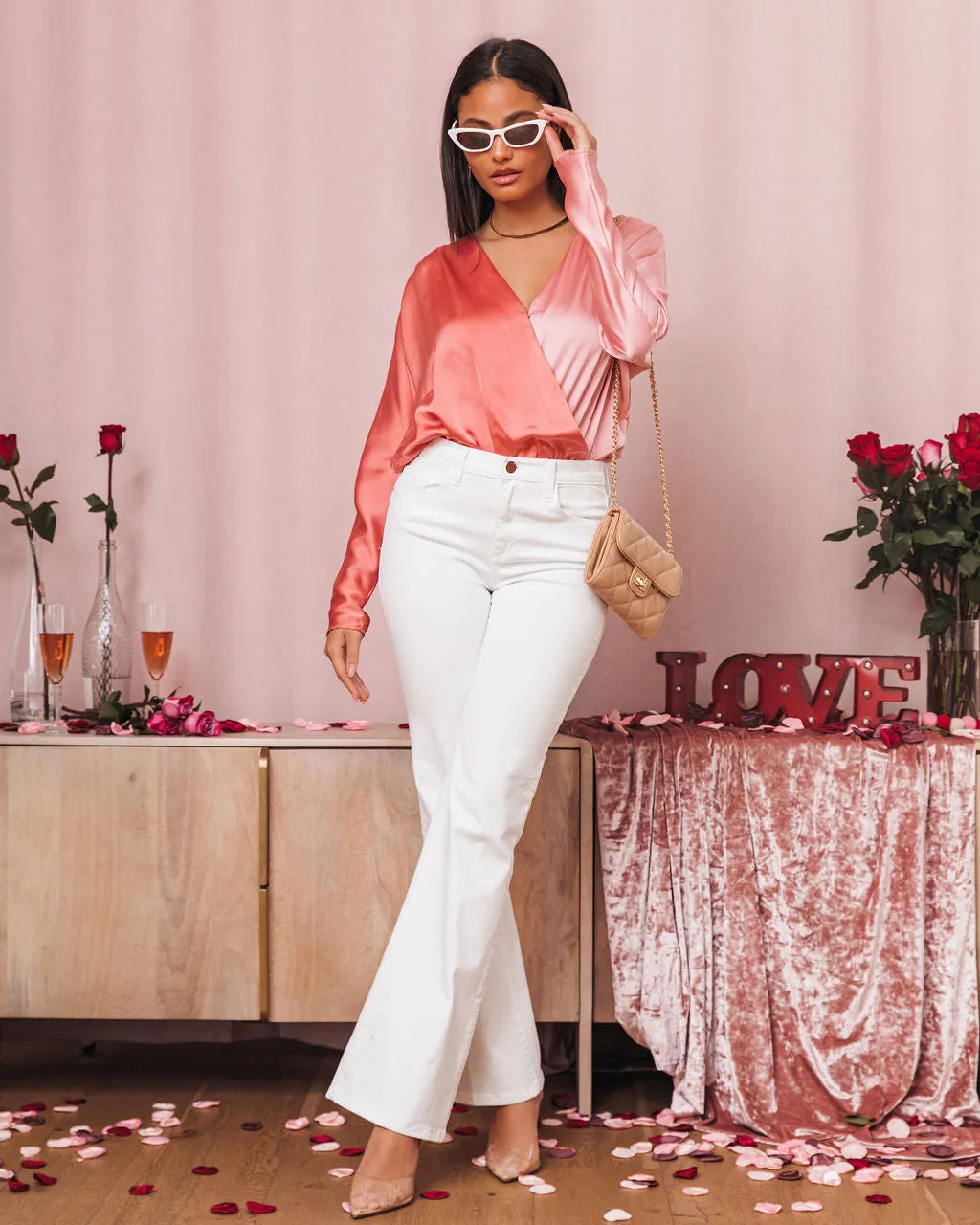 Two Sides Satin Drape Bodysuit sold by Vici product image thumbnail 3